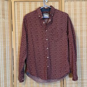 Express Mens M Button Up Shirt‎ Flip Cuff Slim Long Sleeves Western Whimsigoth